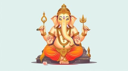 Ganesha Chaturthi, Ganesha illustration, Generative ai