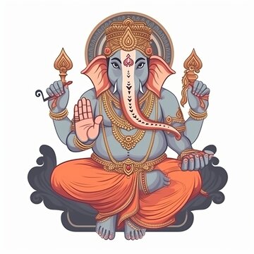 Ganesha Chaturthi, Ganesha illustration, Generative ai