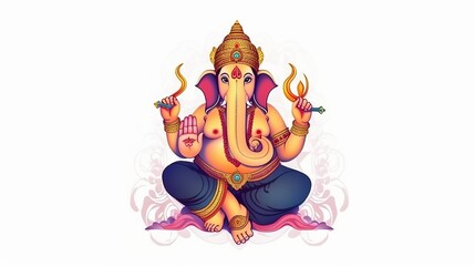 Obraz na płótnie Canvas Ganesha Chaturthi, Ganesha illustration, Generative ai