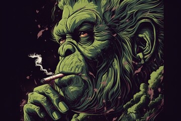 ape smoking weed 