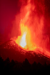 eruption of the volcano on the island of La Palma