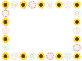 花火とひまわりのフレーム