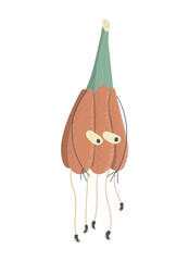 character garlic vegetable plant. Cheerful dancing vegetable. vector illustration isolated on white background