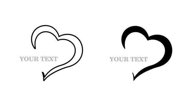 Simple heart outline icon. Vector illustration of a heart for logo and text.