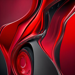 abstract background with lines - black and red background - abstract background - Generative AI
