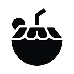 coconut drink solid icon illustration vector graphic
