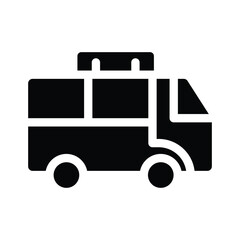 van solid icon illustration vector graphic