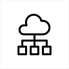 cloud computing vector thin line icon on white background