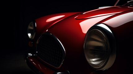  closeup of headlights on a vintage sport car wallpaper Ai Generative 