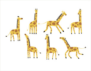 Cute giraffes. This is the perfect collection for nursery designs, kids clothing, posters, book and notebook covers, and any children-related products. © Walentina