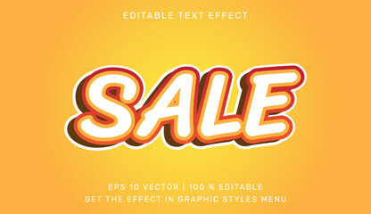 Sale editable text effect in 3d style