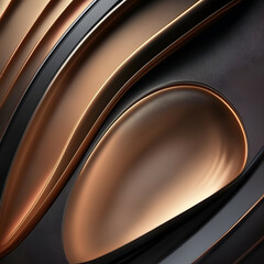 background with lines - black and gold color background - abstract background - Generative AI