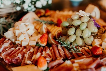 Serving platter filled with an assortment of snacks during the ceremony