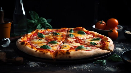 Pizza food background. Generative Ai