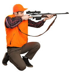 Man hunting with big gun