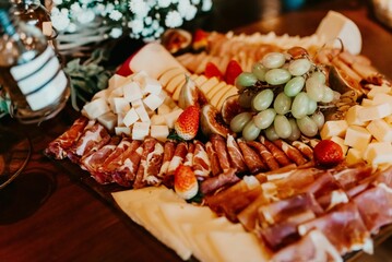 Serving platter filled with an assortment of snacks during the ceremony