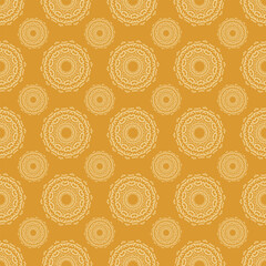 Seamless ginger, orange damask pattern.