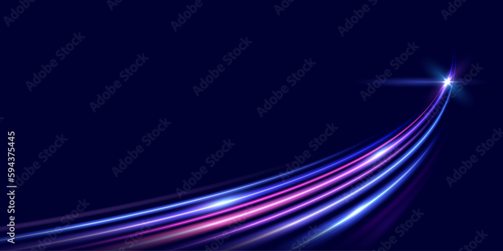 Aufkleber Modern abstract high-speed movement effect. Dynamic curve light trails. Velocity pattern for banner or poster design background. Vector eps10.
