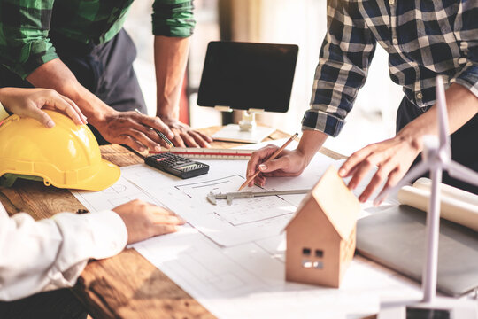 Construction and engineer structure concept of engineer working