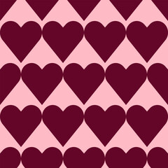 Seamless geometric pattern with hearts. Romantic patterns for wedding invitations, greeting cards, scrapbooking, print, gift wrap