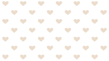 White seamless background with beige hearts