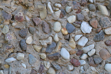 Pebble wall texture, empty template for background