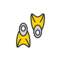 Swiming Feet icon design with white background stock illustration