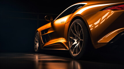 sports car on dark background wallpaper Ai Generative
