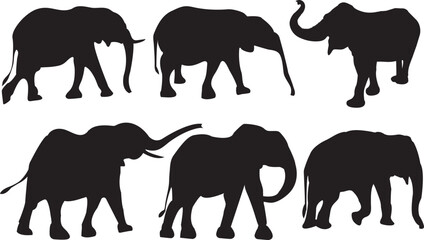 Elephant silhouette Bundle,Elephant vector bundle

