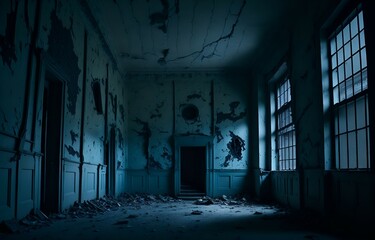 building, old, abandoned, interior, light, corridor, room, dark, house, dirty, ancient, shadow, aged, terror, creepy, psychiatric, hospital, asylum