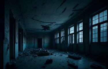 building, old, abandoned, interior, light, corridor, room, dark, house, dirty, ancient, shadow, aged, terror, creepy, psychiatric, hospital, asylum