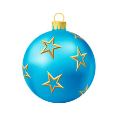 Blue Christmas tree ball with gold star