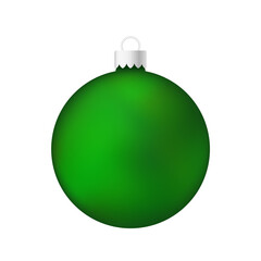 Green Christmas tree toy or ball Volumetric and realistic color illustration
