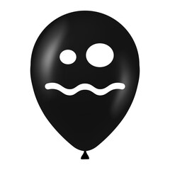 Halloween black balloon illustration with scary and funny face
