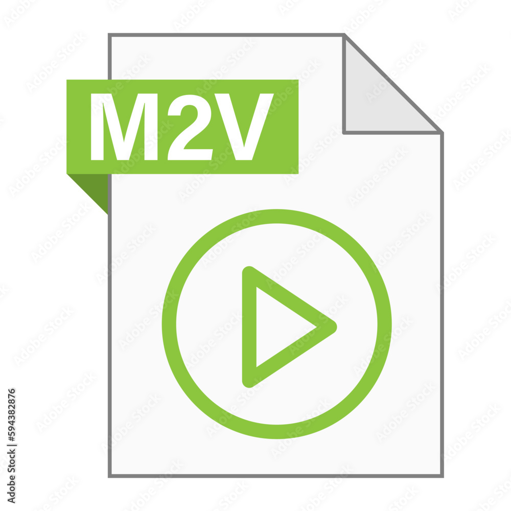Poster modern flat design of m2v file icon for web