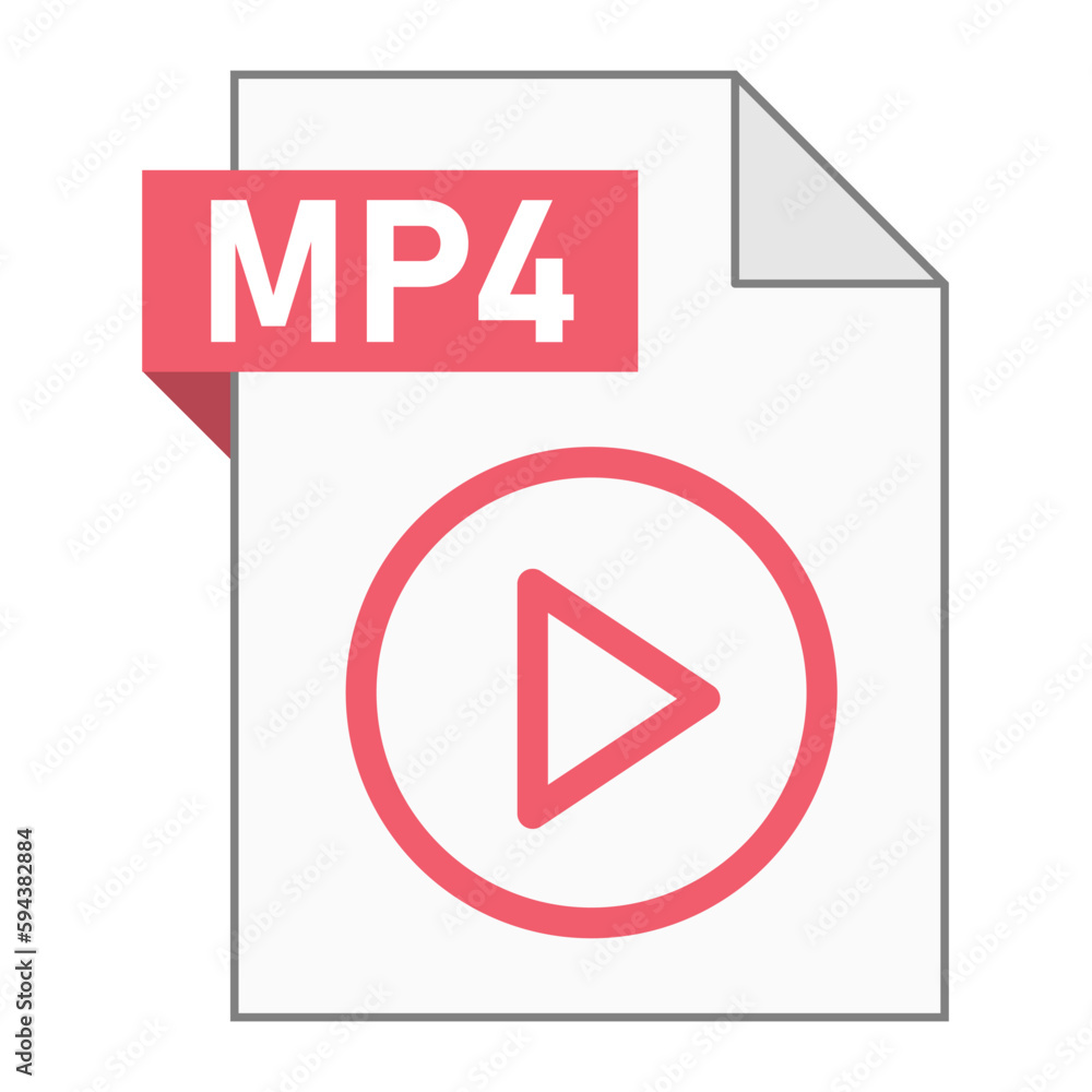 Poster modern flat design of mp4 file icon for web