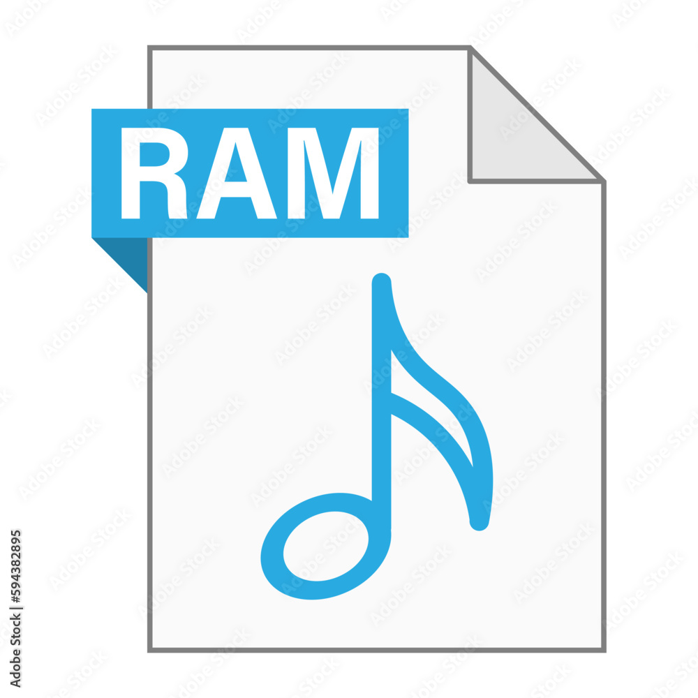 Poster modern flat design of ram file icon for web