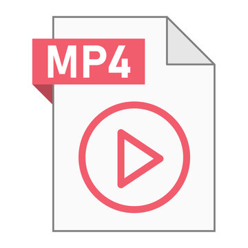 Modern flat design of MP4 file icon for web