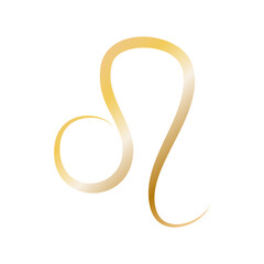 Leo golden zodiac sign icon