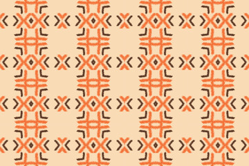 Ethnic Ikat fabric pattern geometric style.African Ikat embroidery Ethnic oriental pattern brown cream background. Abstract,vector,illustration.For texture,clothing,scraf,decoration,carpet.