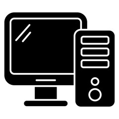 A flat design, icon of computer