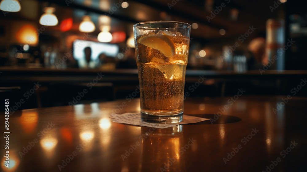 Canvas Prints glass of beer on bar counter