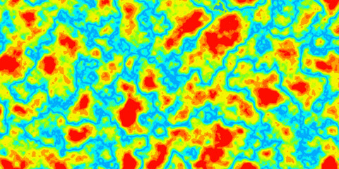 Fototapeta na wymiar Heat map pattern. Abstract vector thermal spectrum. Hot and cold temperature distribution on landscape. Infrared thermographic background. Global warming concept. Data of temperature scanner