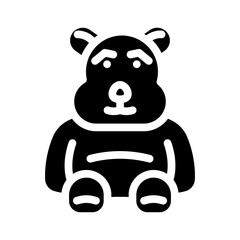 plush toy child glyph icon vector illustration