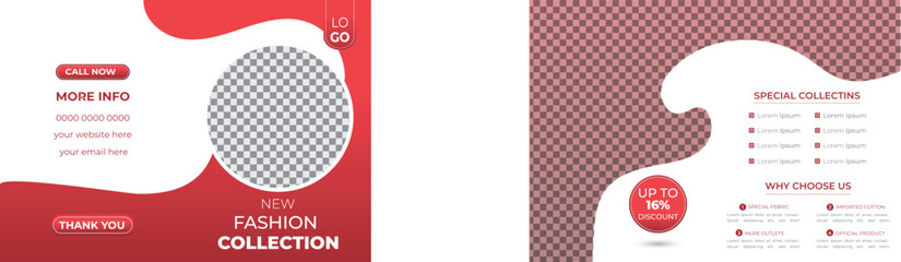 Creative Fashion Discount Sale 4 Page Bifold Brochure, Flyer, Magazine, Cover, Poster Template