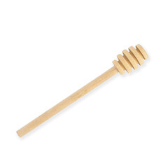 Clean Smple Wooden Honey Spoon Isolated on White Background