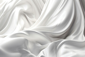 Fototapeta na wymiar Closeup of rippled white silk fabric lines, illustration, Generative AI
