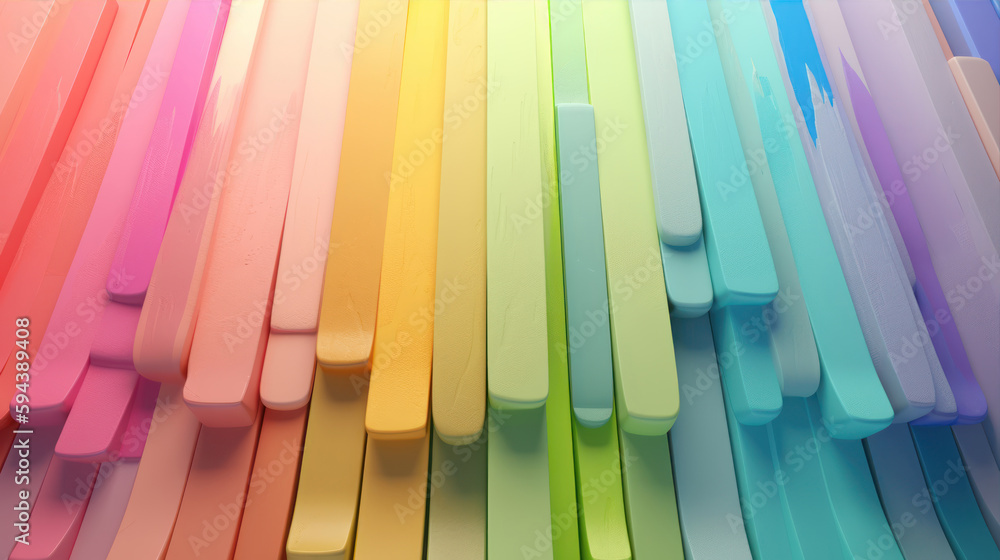 Aufkleber colorful abstract background with diagonal stripes. 3d render illustration. generative ai