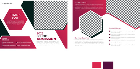School Admission Registration Bifold Brochure 4 Page Design Template for School, College, University