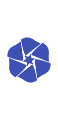 recycle symbol on blue background